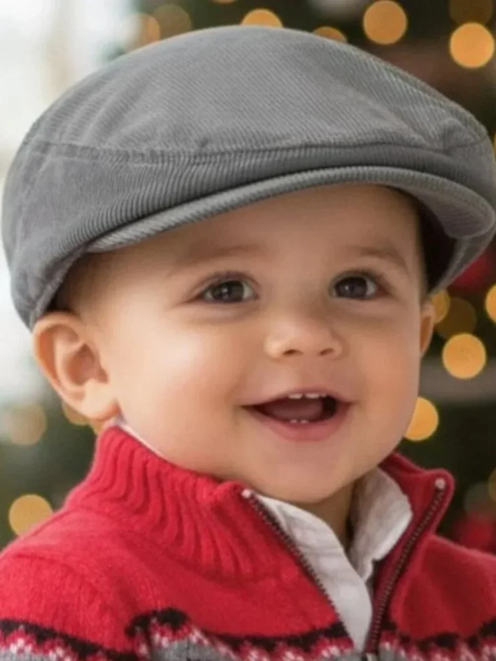 OLD NAVY Gray Corduroy Cabbie Hat Baby Boy 12 24 months Driving Gatsby 2010